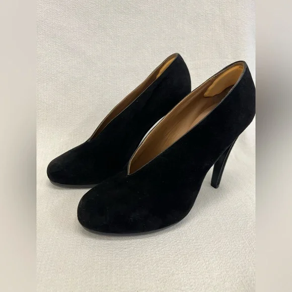 Hermes Florida Suede Black Heels 7.5 - Picture 4 of 16